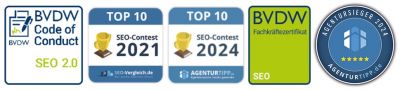 Zertifikate unserer Webdesign und SEO Agentur 