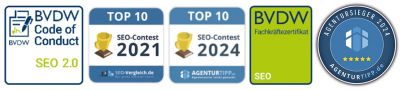 Zertifikate unserer Webdesign und SEO Agentur